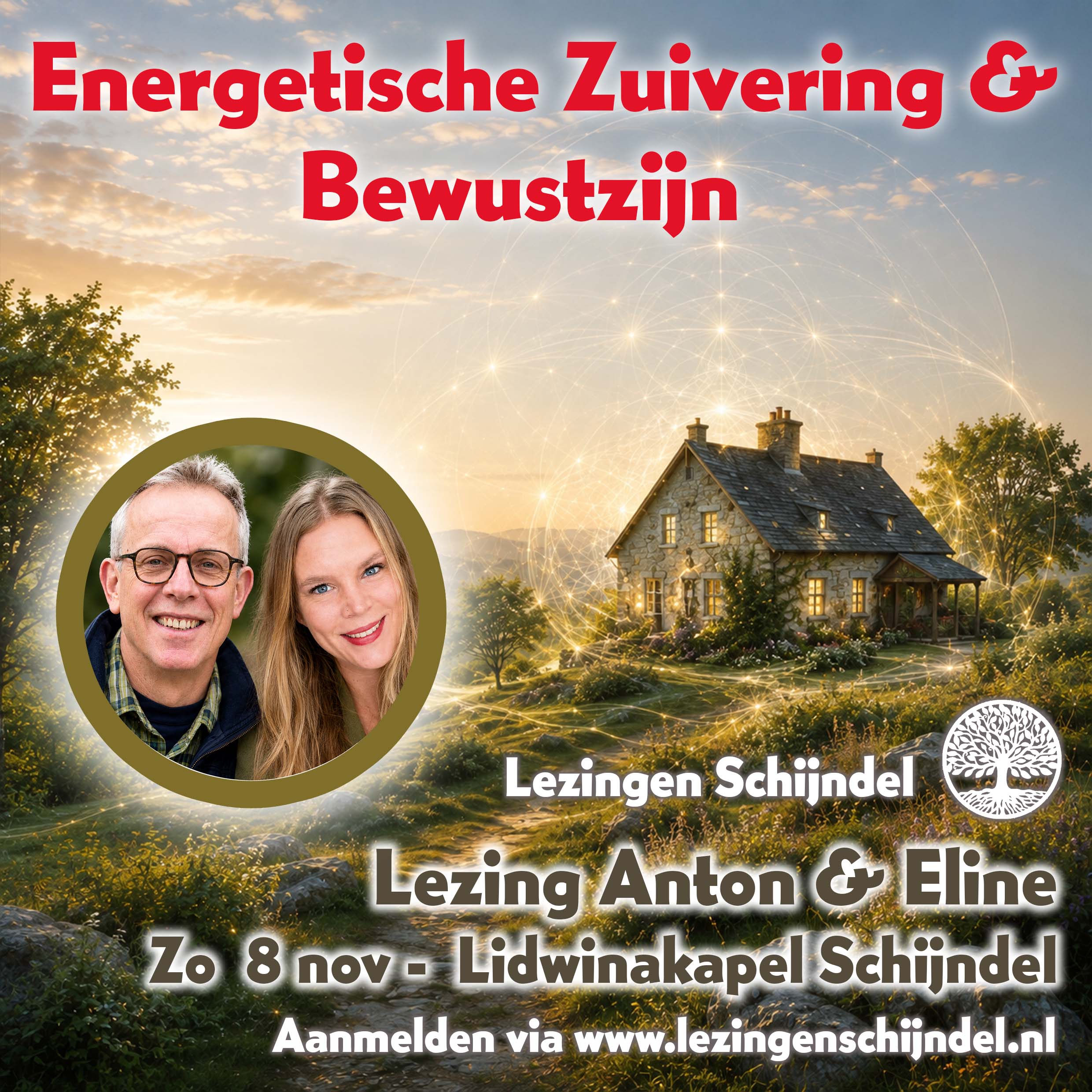 Flyer Anton en Eline - Energetische zuivering en bewustzijn - 8 november 2026